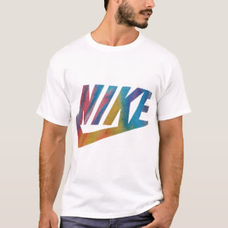 T-shirt Bold Retro Sport-Inspired Rainbow Typography Tshir