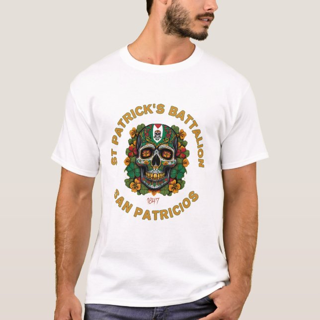 T-shirt Bold Saint Patricks Battalion San Patricios Skull (Devant)