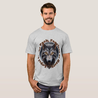 T-shirt Bold Wolf Spirit - Fierce Geometric Wolf Art