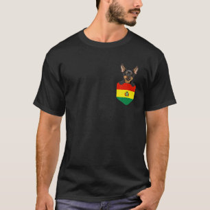 T-shirt Bolivie Drapeau Miniature Pinscher Chien En Poche