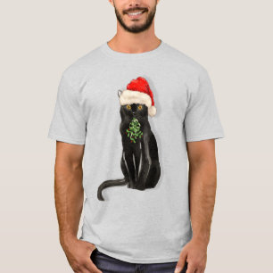 T-shirt Bombay Cat race Black Kitty dans un chapeau de San