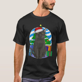 T-shirt Bombay Chat Cute Père Noël Noël Arbre Décor Cadeau