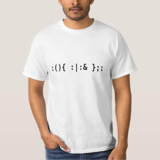T-shirt Bombe Bash Fork - Texte noir pour hackers Unix/Lin