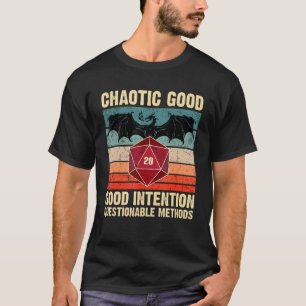 T-shirt Bon Alignement Chaotique Dragon D20 Tabletop Rpg G