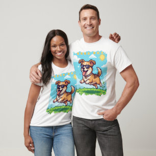 T-shirt Bon Chien Pixel Puppy Design de Jeu Rétro