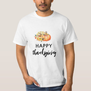 T-shirt bon thanksgiving citrouille aquarelle