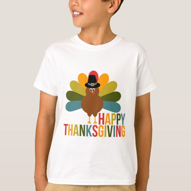 T-shirt Bon thanksgiving coloré Turquie (Devant)