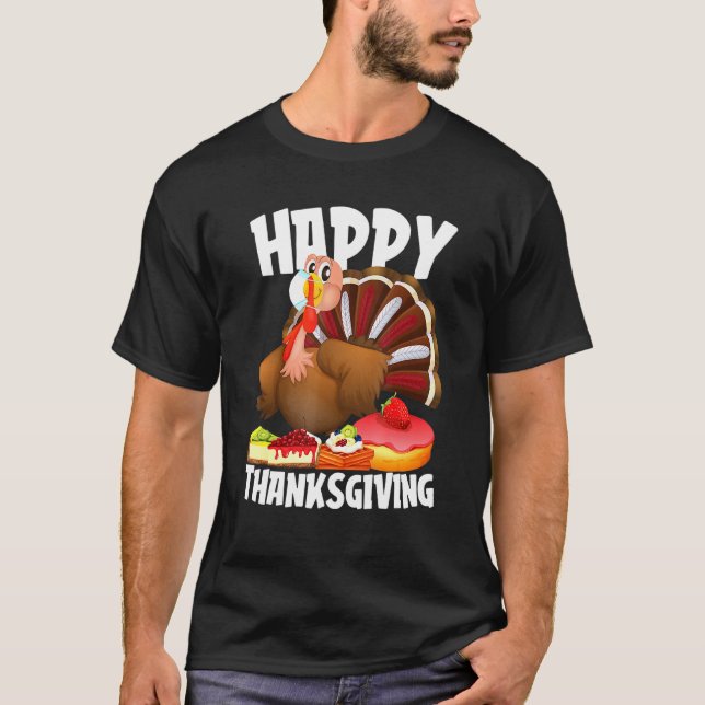T-shirt Bon thanksgiving Turquie Visage Masque nourriture (Devant)