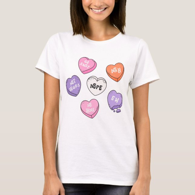 T-shirt Bonbon Coeur anti-Valentin (Devant)