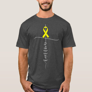 T-shirt Bone Cancer Awareness Warrior Yellow Ribbon Gift3