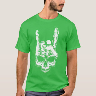 T-shirt Bone Rocker Skeleton Rock Metal Music Love Rock fr