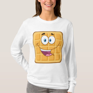 T-shirt Bonheur Gaufre Kawaii Sourire Nourriture de Petit 