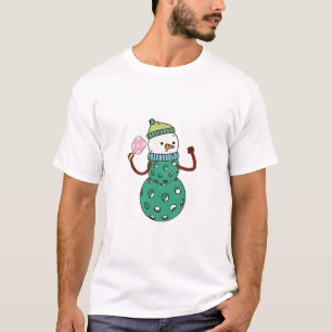 T-shirt Bonhomme de neige de pickleball Noël drôle de Xmas