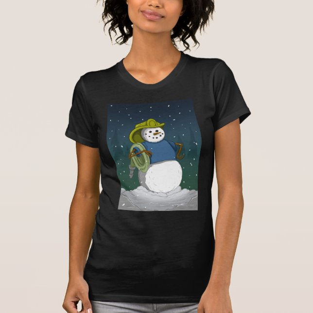T-shirt Bonhomme de neige de sapeur-pompier (Devant)
