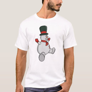 T-shirt Bonhomme de neige fantaisiste avec chapeau haut-de