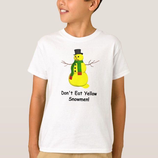 T-shirt Bonhomme de neige jaune (Devant)