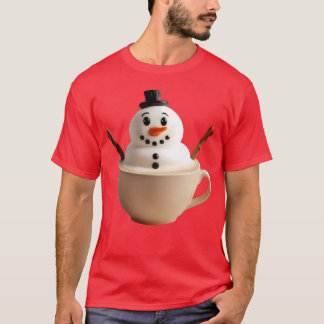 T-shirt Bonhomme de neige Neige Hiver Cappuccino Snowpucci