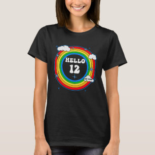 T-shirt Bonjour 12 Est 2009 Mignons Arc-en-ciel Nuages Dou