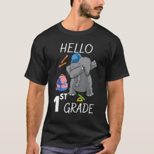 T-shirt Bonjour 1ère année Dabbing Elephant Terre Animaux 