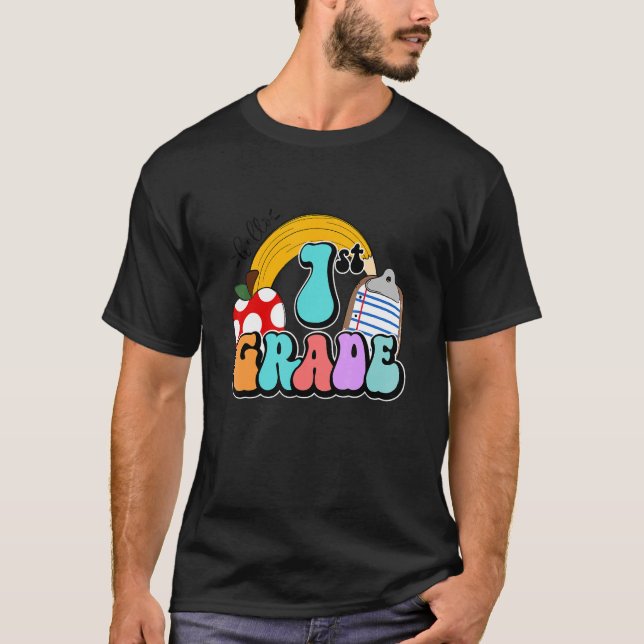 T-shirt Bonjour 1ère année de retour à l'école enseignant  (Devant)