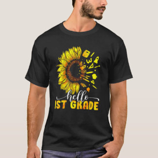 T-shirt Bonjour 1ère année Enseignant Sunflower School Ret