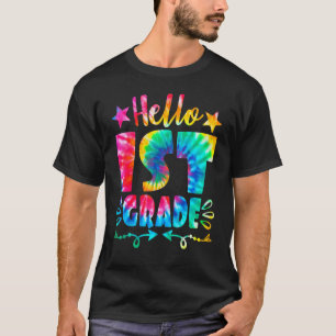 T-shirt Bonjour 1re année Tie Dye Enfants Enseignants Reto