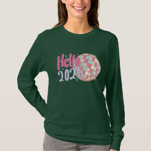 T-shirt Bonjour 2025 Png, Retro Nouvel An 2025 Png, Nouvel