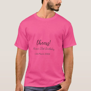 T-shirt Bonjour 21e anniversaire ajouter nom date simple m