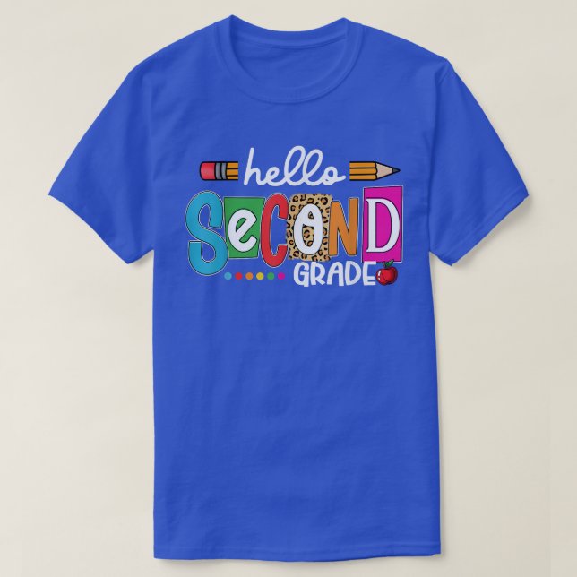 T-shirt Bonjour 2e année Équipe Leopard de 2e année Retour (Design devant)