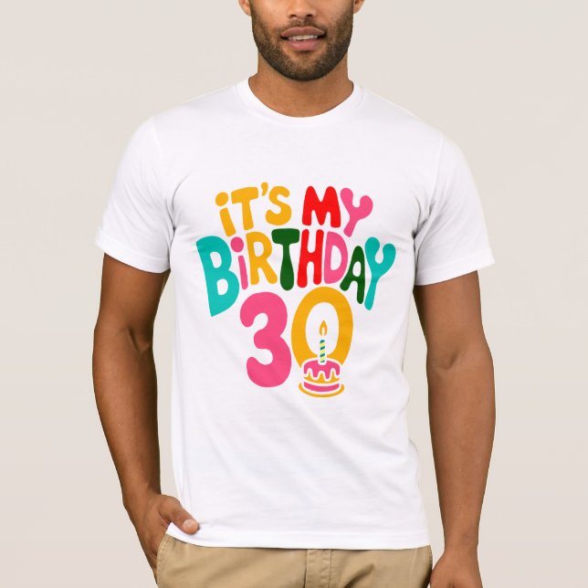 T-shirt Bonjour 30 ! Fêtons-nous ! (Devant)