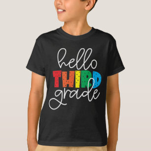 T-shirt Bonjour 3e année - Jolie couleur de retour à l'éco