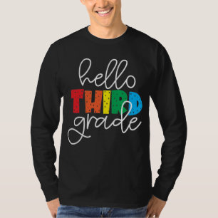 T-shirt Bonjour 3e année - Jolie couleur de retour à l'éco