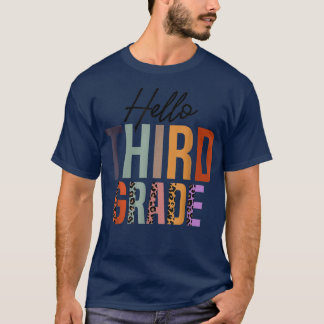 T-shirt Bonjour 3e année Leopard Enseignant Étudiant Retou