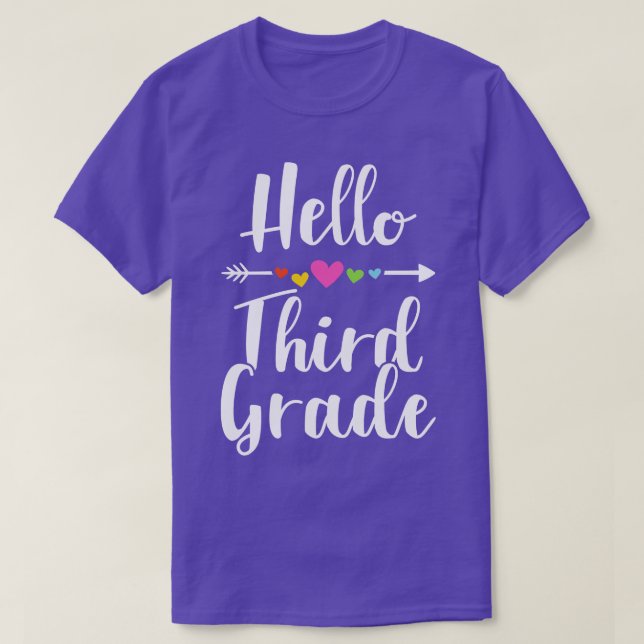T-shirt Bonjour 3ème année de classe au retour des enfants (Design devant)