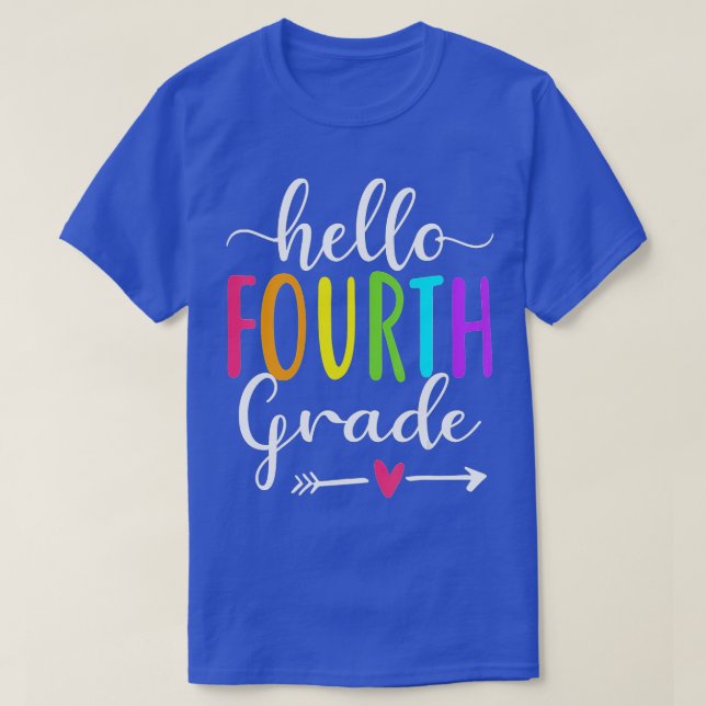 T-shirt Bonjour 4e année de retour à l'école Enseignant St (Design devant)