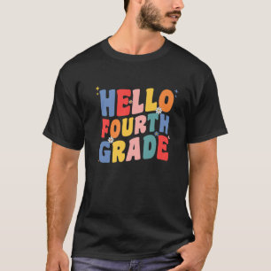 T-shirt Bonjour 4e année Enseignants Enfants Super Retro B