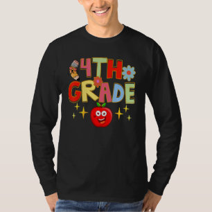 T-shirt Bonjour 4e année Équipe de quatrième année Retour 