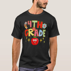 T-shirt Bonjour 4e année Équipe de quatrième année Retour 