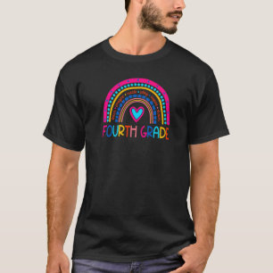T-shirt Bonjour 4e année Rainbow Teacher Girls Premier jou