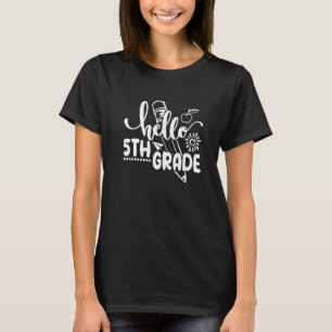 T-shirt Bonjour 5e année rentrée des classes premier jour 