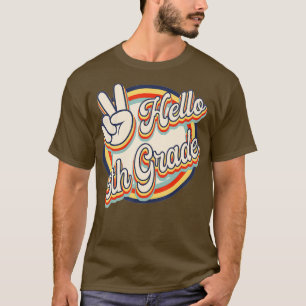 T-shirt Bonjour 5e année Retro Enseignant et étudiant Reto