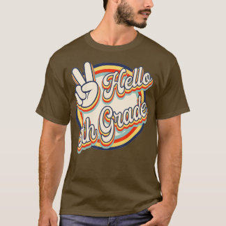 T-shirt Bonjour 5e année Retro Enseignant et étudiant Reto