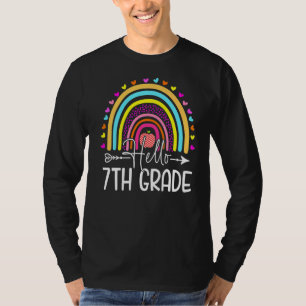 T-shirt Bonjour 7e année Arc-en-ciel 7e année Enseignant d