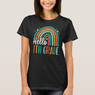 T-shirt Bonjour 7e année Arc-en-ciel pour les enseignants 