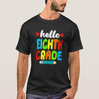 T-shirt Bonjour 8e année Enseignants Mignons Enfants Retou