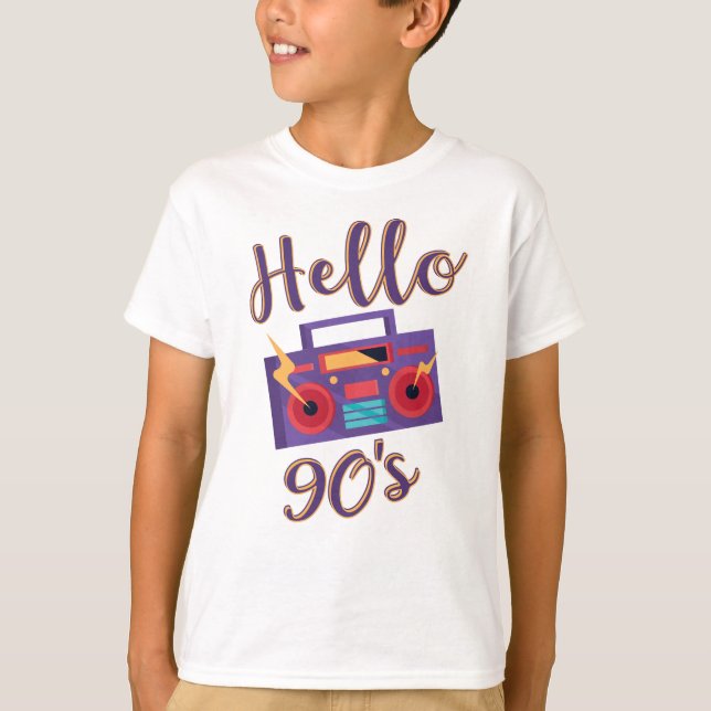 T-shirt Bonjour 90s radio cassette enregistreur (Devant)