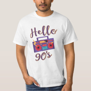 T-shirt Bonjour 90s radio cassette enregistreur