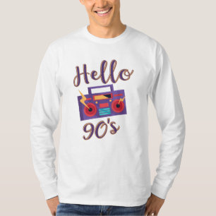 T-shirt Bonjour 90s radio cassette enregistreur