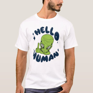 T-shirt Bonjour Alien drôle humain