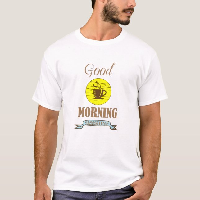T-shirt Bonjour amusant buveur de café citations (Devant)